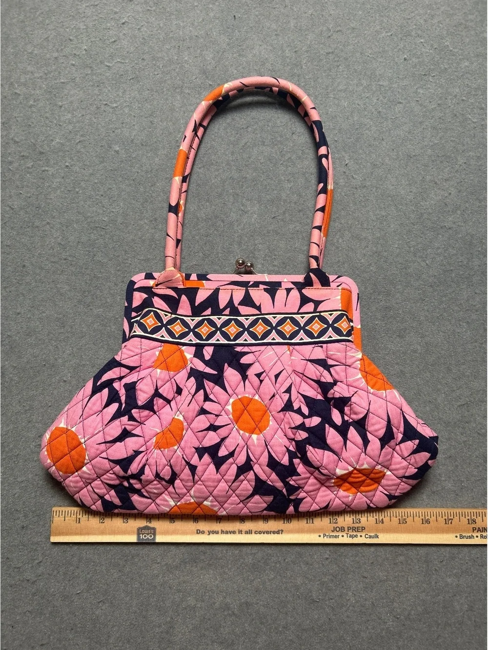 Vera Bradley Quilted Floral Pink and Orange Handbag
